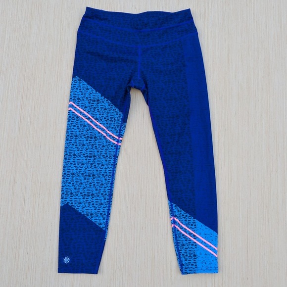 Athleta Asym Camo Sonar Performance Workout Leggings Women's Small‎ Petite - Picture 1 of 8